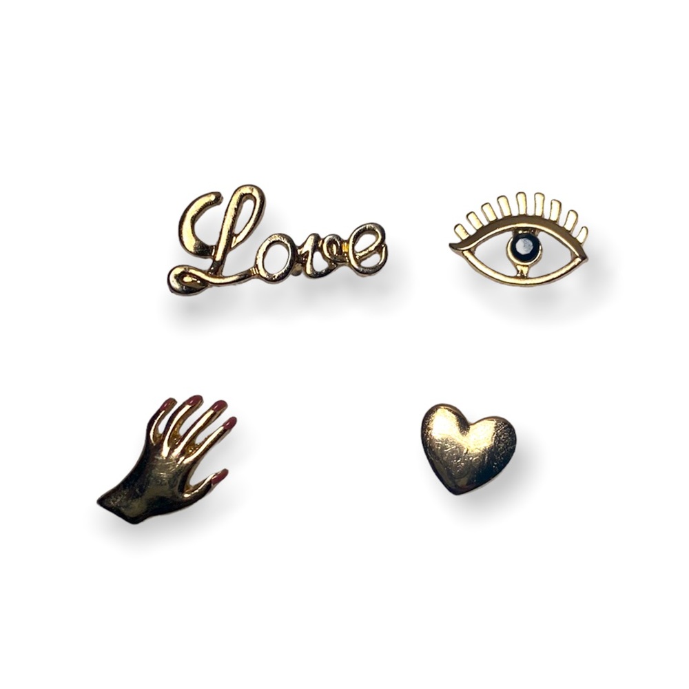 Eye, Love, Heart, Nails Pin Set